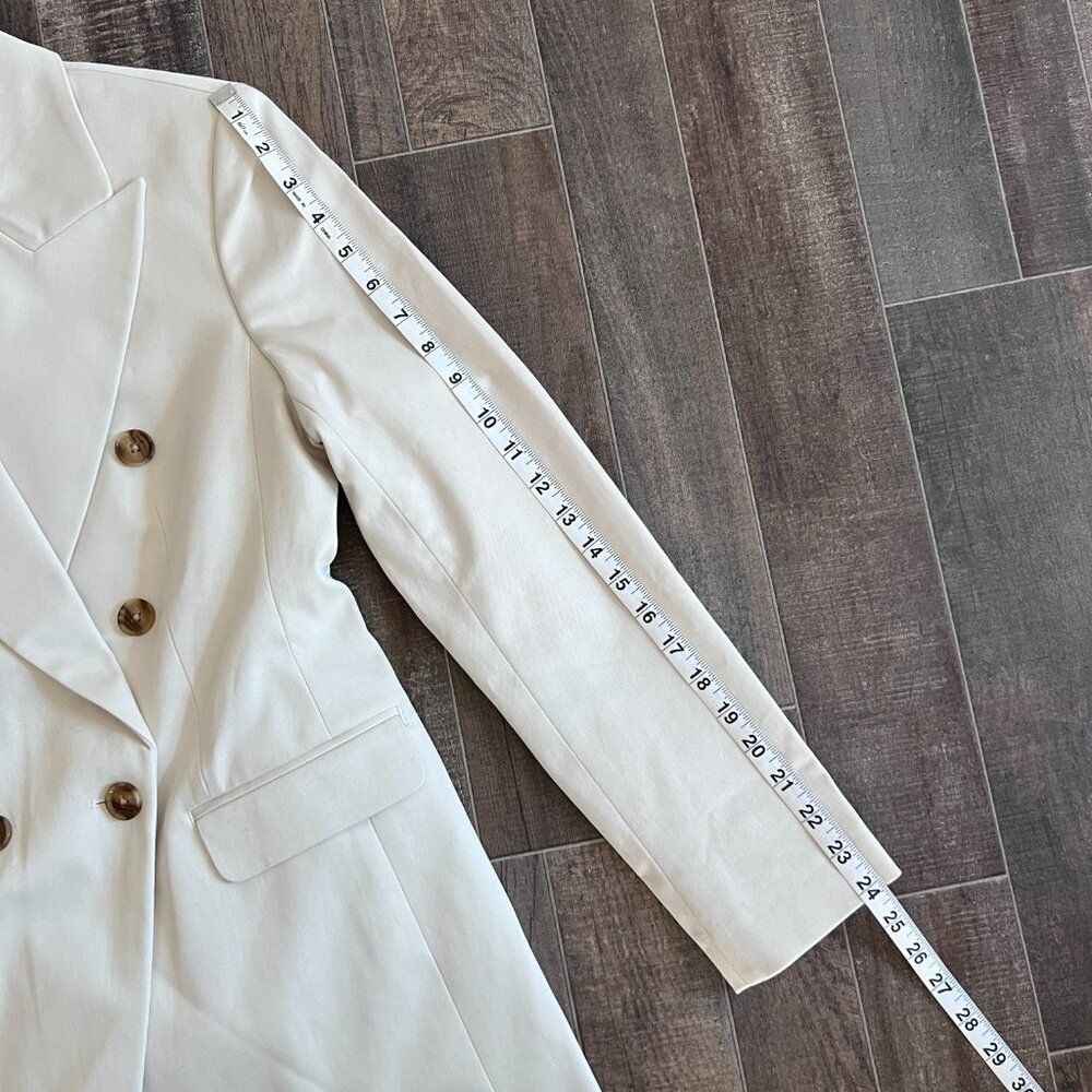 NWT Banana Republic Women's Stretch-Cotton Icon Blazer Cream 4 - Picture 11 of 11